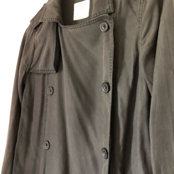 A&F Long Gray Trench Coat Size S - Picture 5 of 7